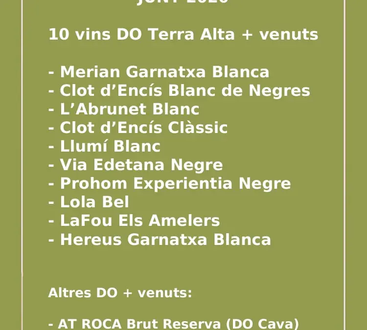 Els vins més venuts de la Terra Alta
